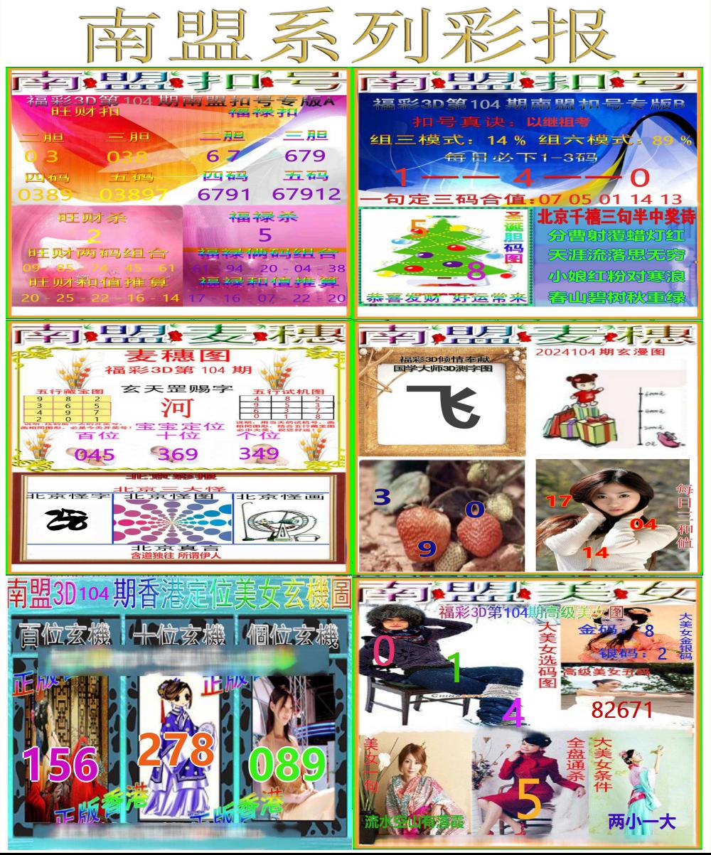 3D南盟系列彩报