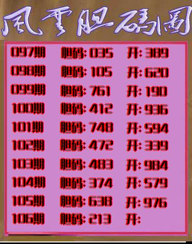 风云胆码图