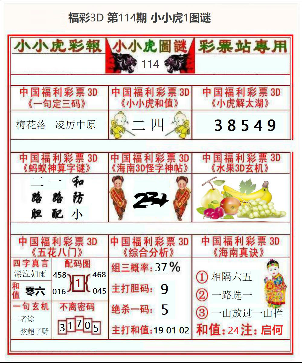 福彩3D小小虎1