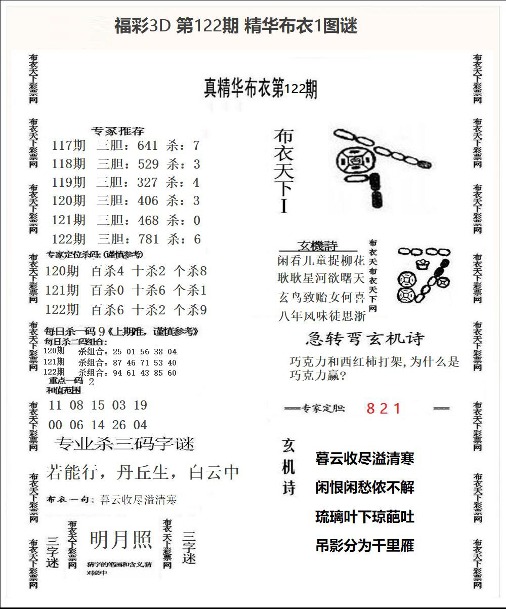 福彩3D精华布衣1