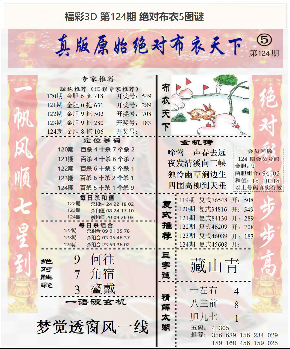 福彩3D绝对布衣5